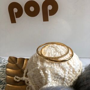 2 J. Crew Gold Tone Bangles Bracelets